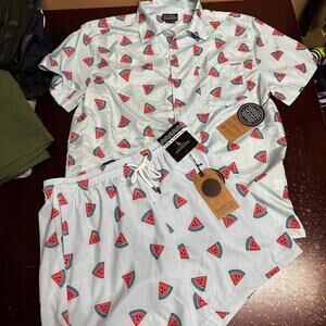 Surf &  swim company short sleeve short set watermelon print large